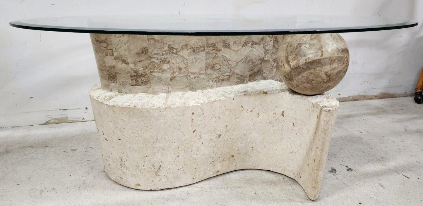 Maitland Smith Tessellated Stone Sculptural Coffee Side Table
