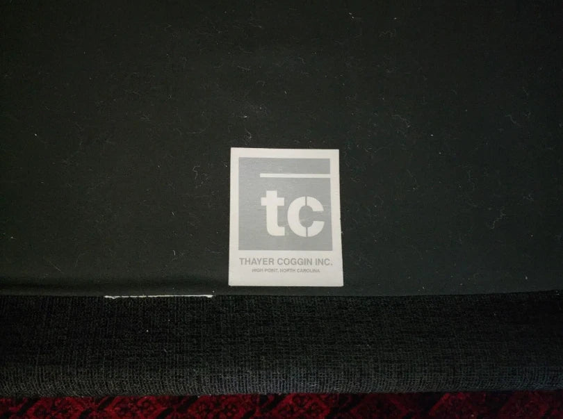 Thayer Coggin MCM Black Linen Sectional Sofa