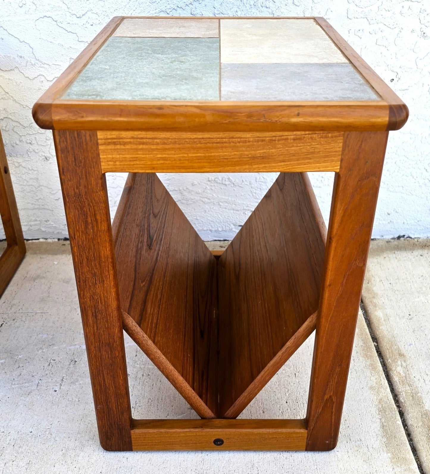 Vintage Mobelfabrikken Toften Danish MCM Solid Teak & Tile Coffee & Side Table