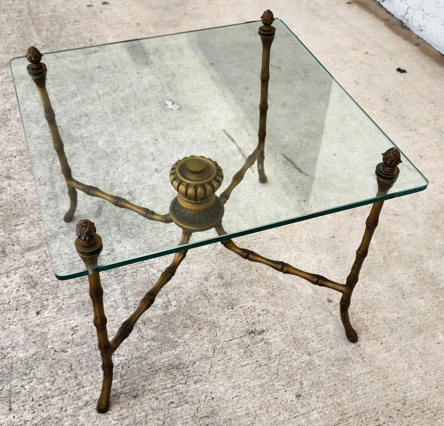 Bagues Style Faux Bamboo End Table 1960s