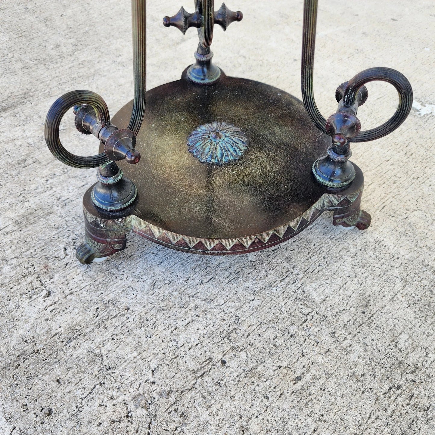 Verdi Gris Bronze Gueridon Tables Pair