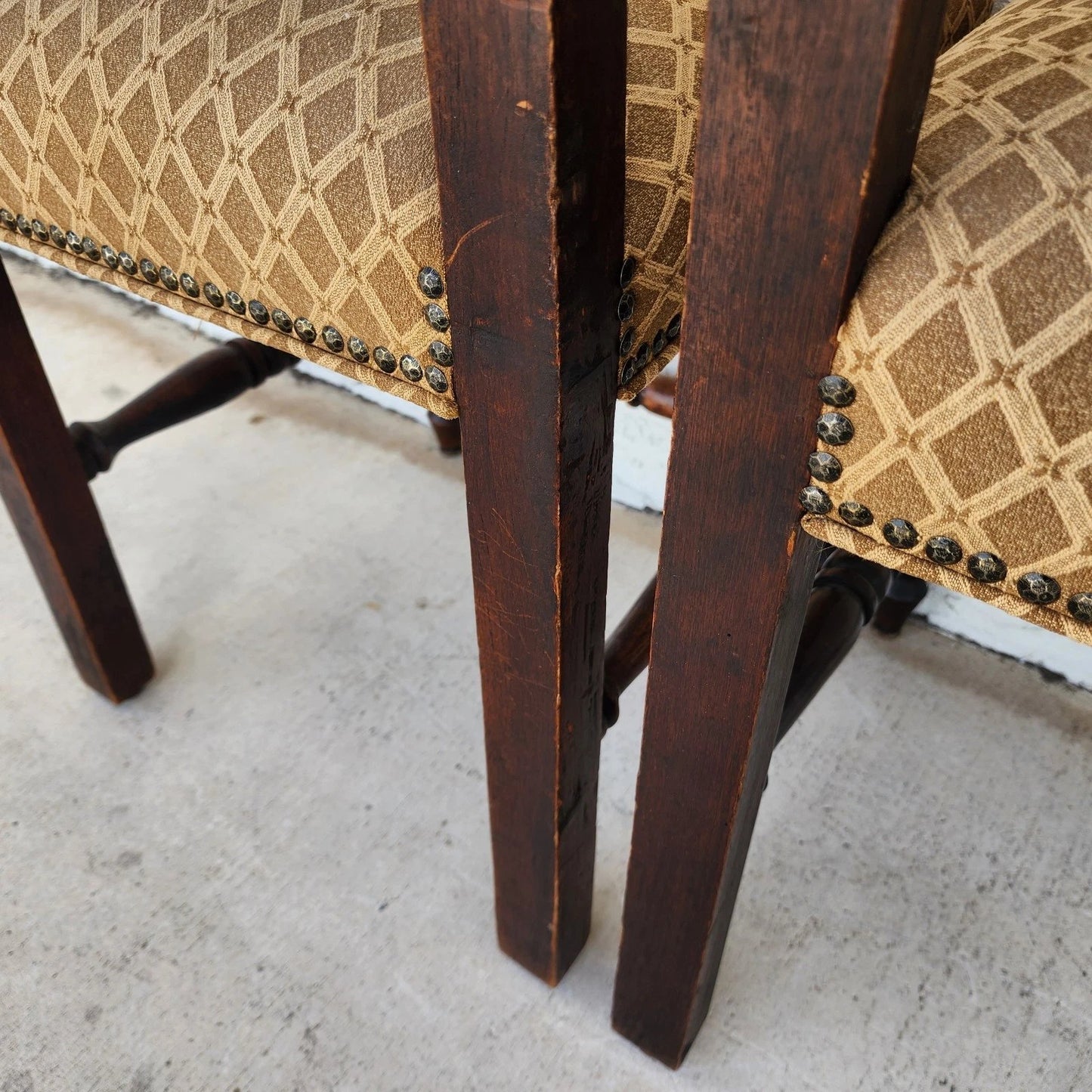 Antique English Dining Chairs High Back Set of 8