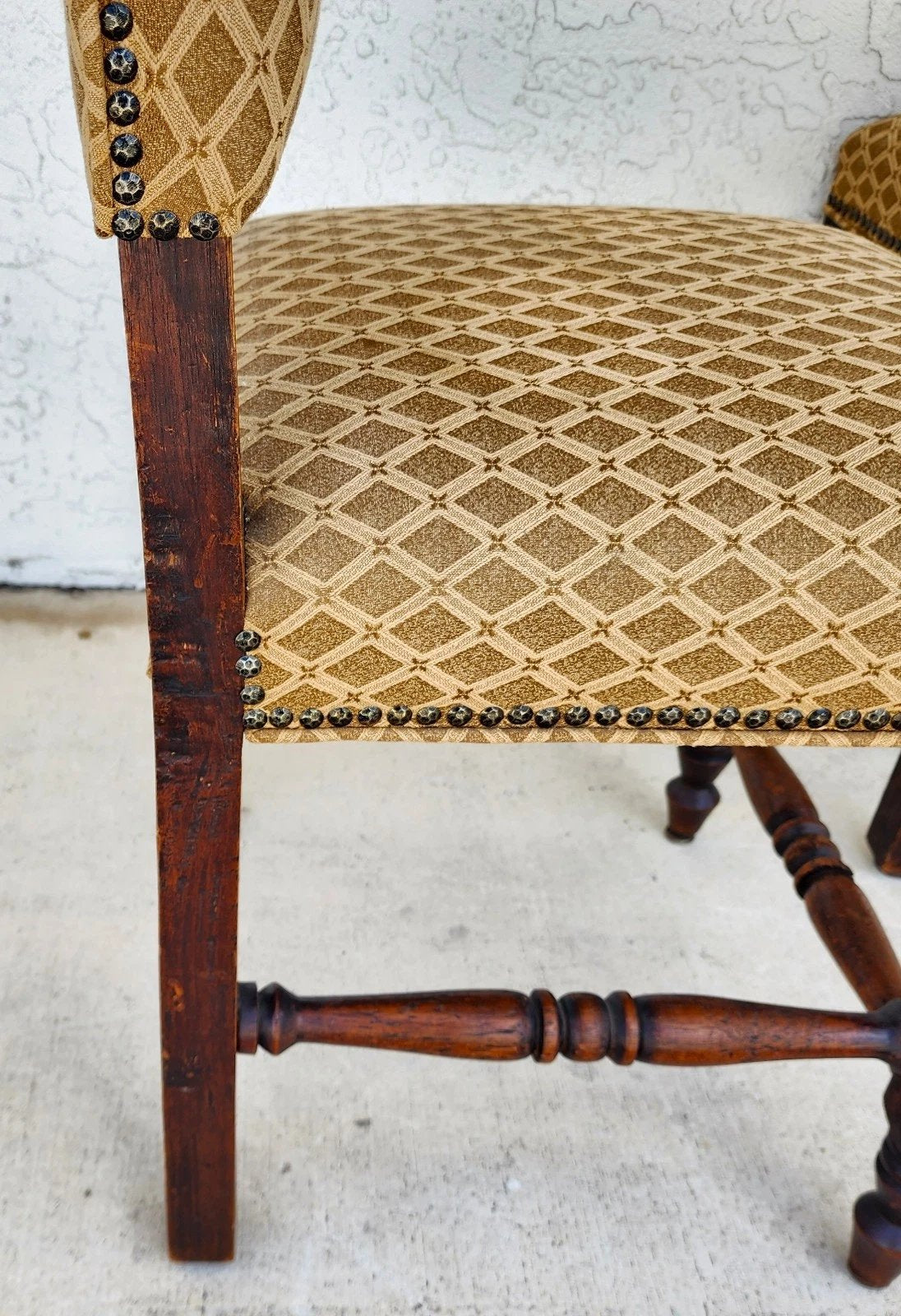 Antique English Dining Chairs High Back Set of 8