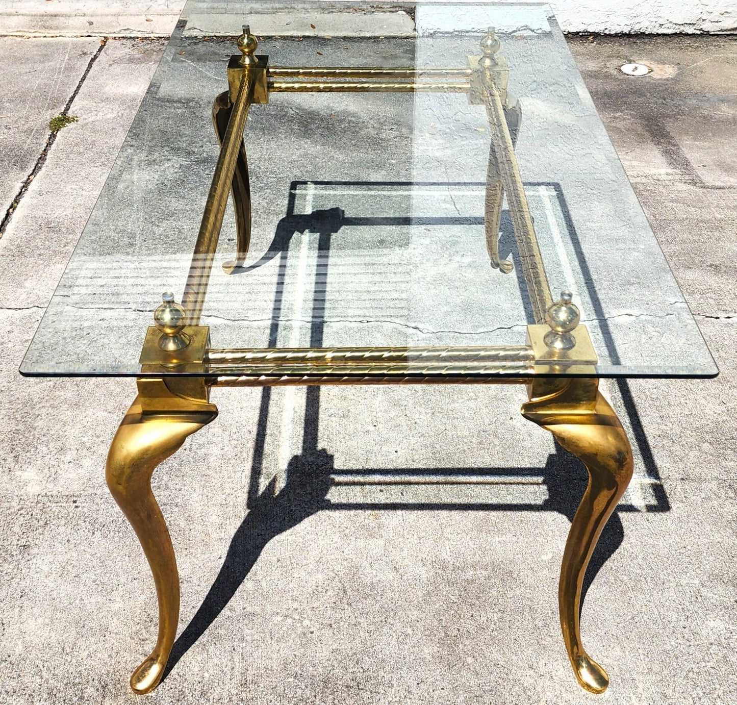 La Barge Brass Dining Table Desk 1970s