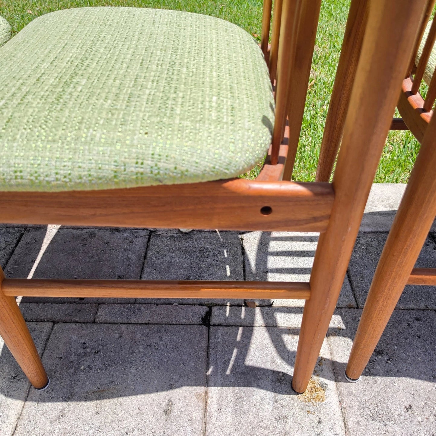 Vintage 1970s Benny Linden Solid Teak Sculptural Dining Chairs Set of 4