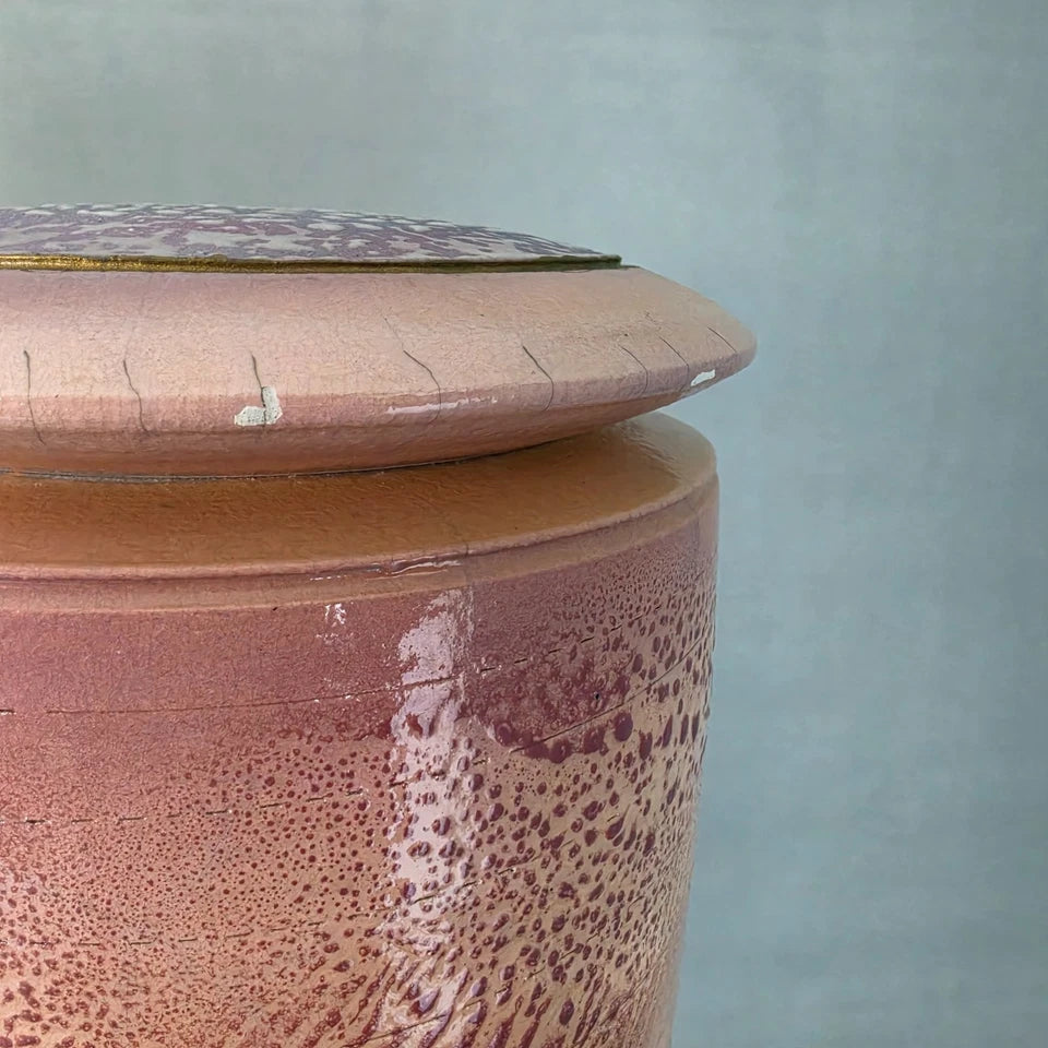 Monumental 25" Steven Forbes-deSoule Ceramic Lidded Urn Vase 1988