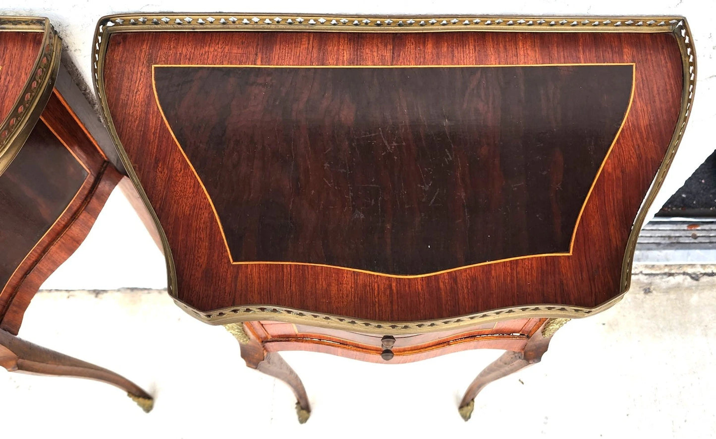 French Louis XV Bedside Tables Nightstands A Pair