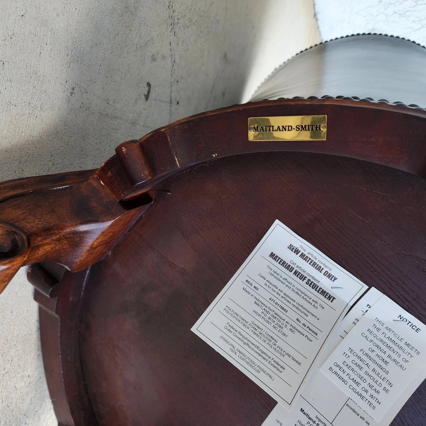 Maitland Smith Leather Chair Swivel Game Desk