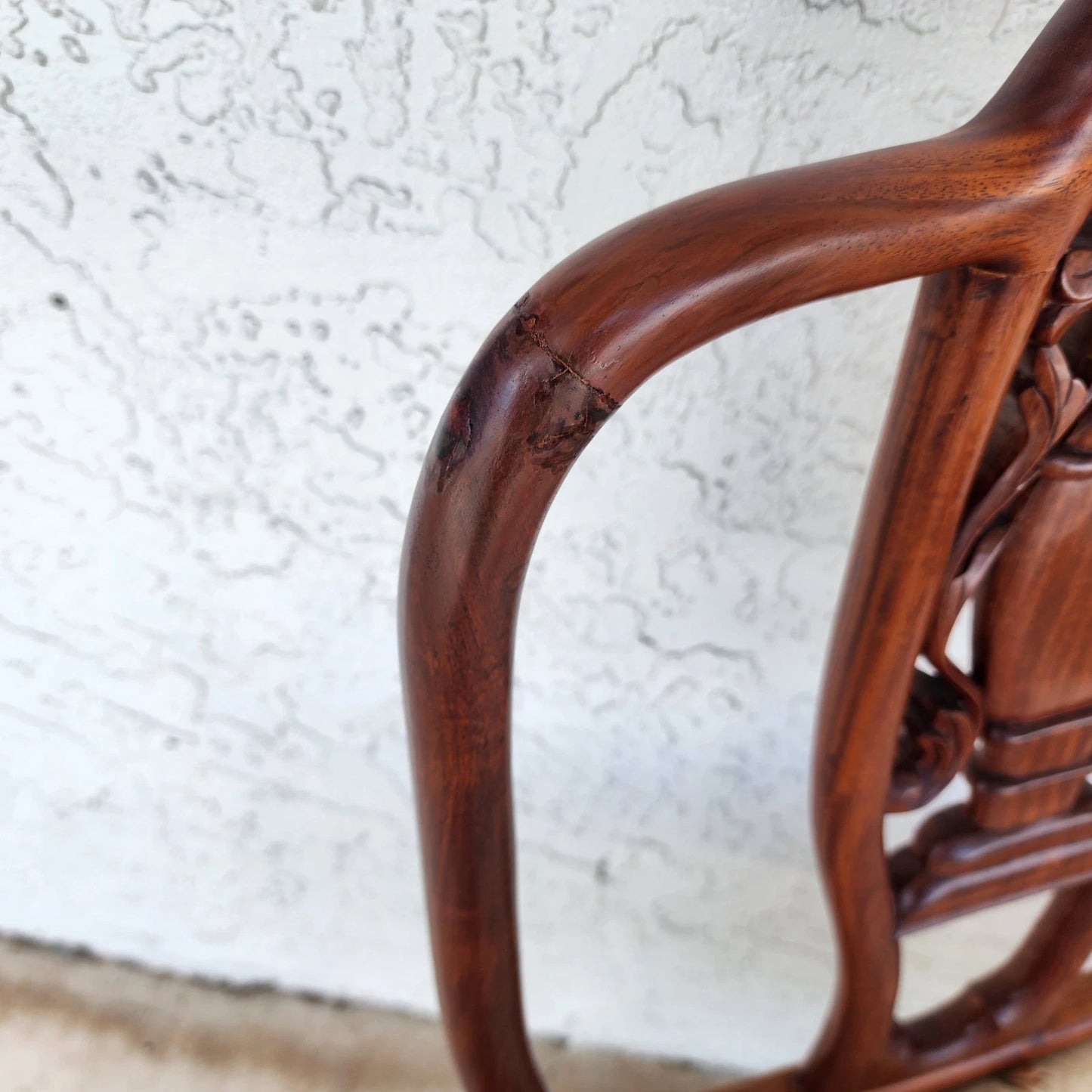 George Zee & Co Hand Carved Rosewood Armchairs A Pair