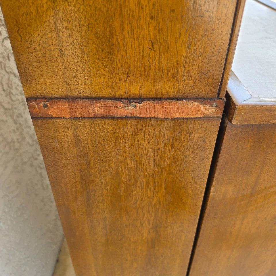1930s Karges Country French Walnut Pullout Folding Service Bar