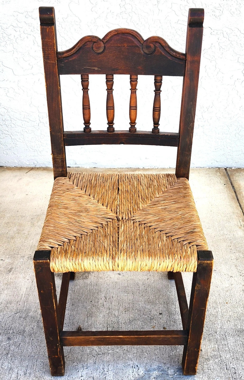 Vintage Rustic Lancashire Chairs Rush Seats