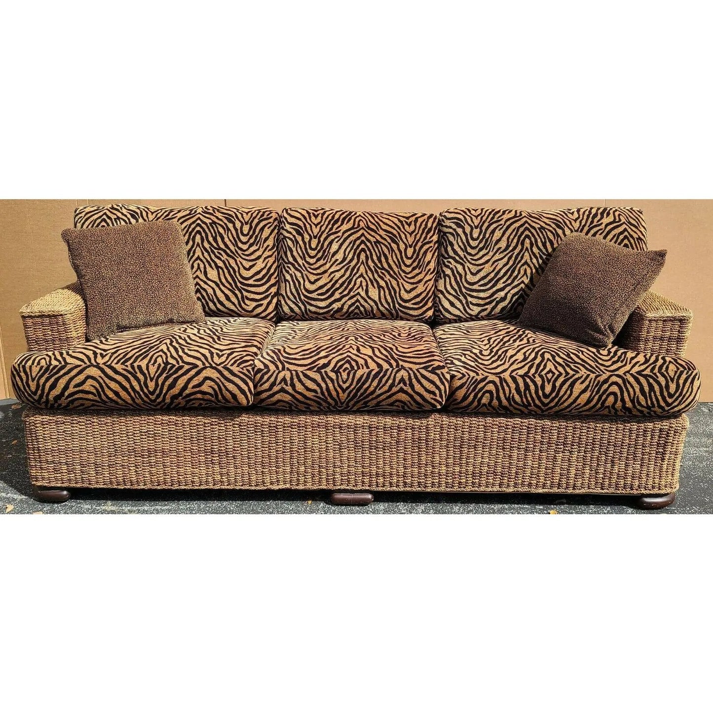 Lexington Henry Link Hand Crafted Woven Raffia Sofa