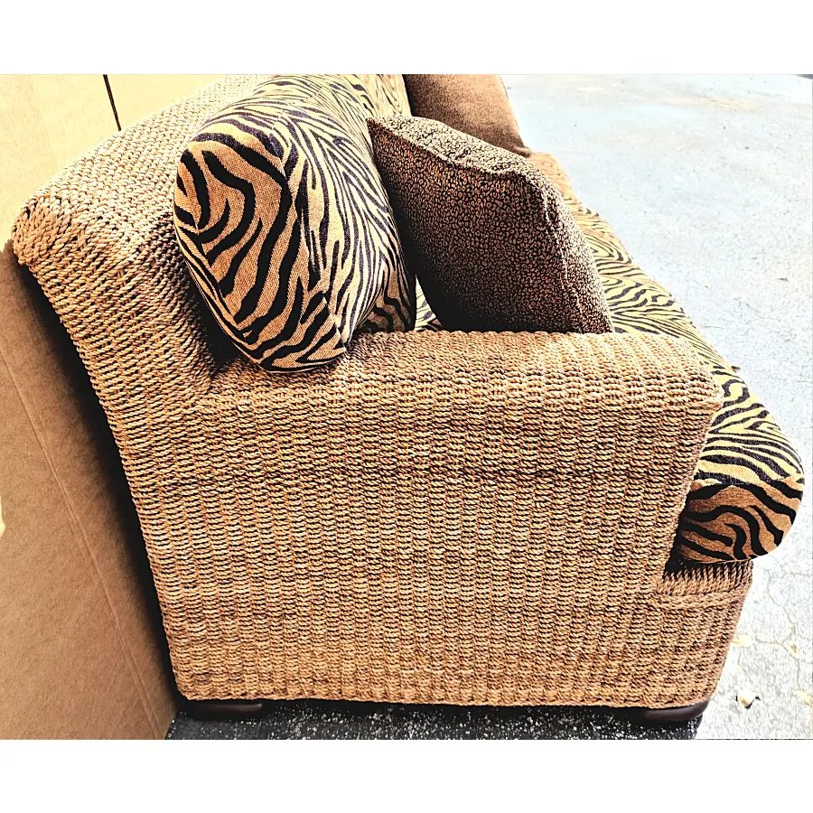 Lexington Henry Link Hand Crafted Woven Raffia Sofa