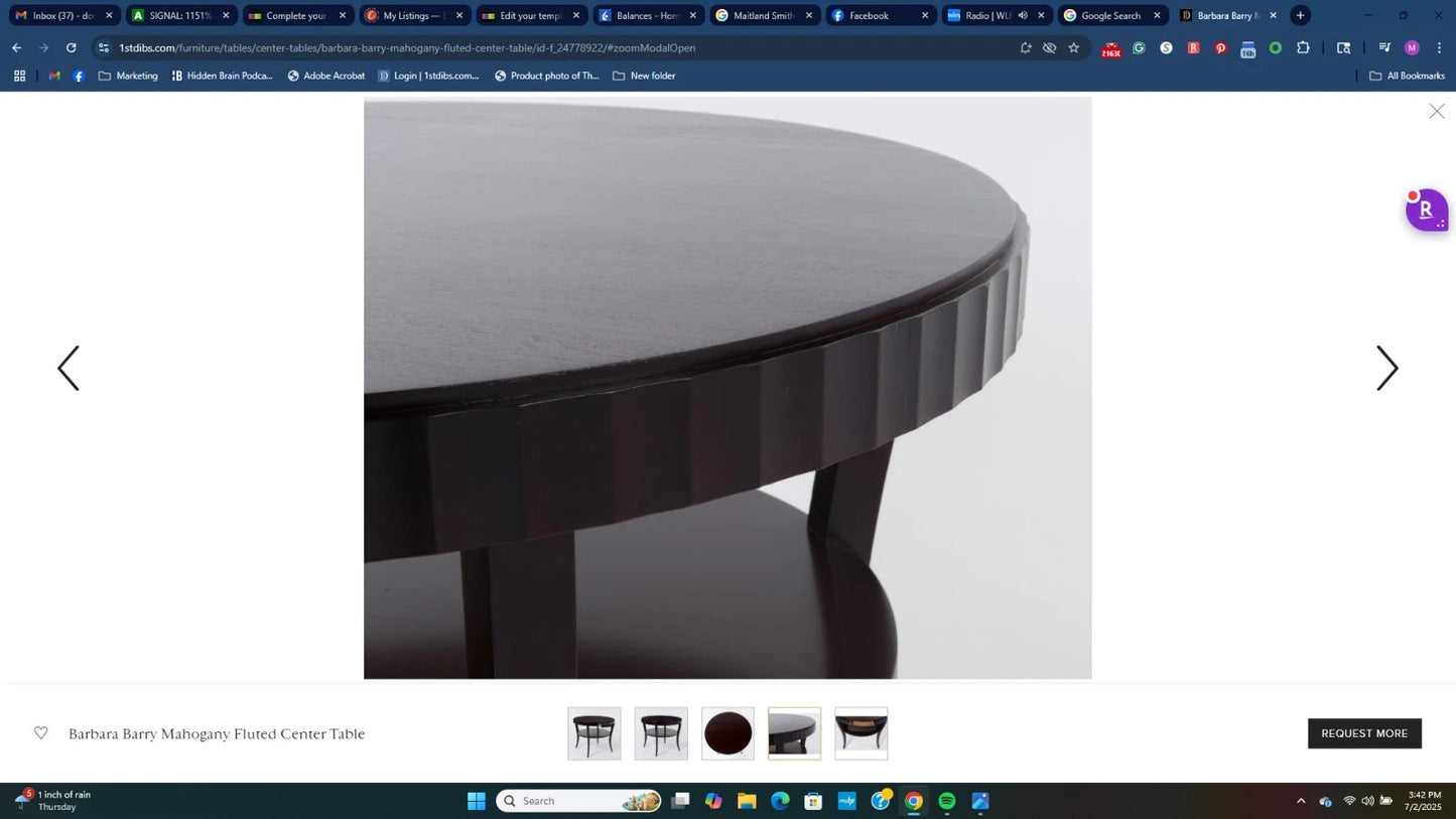 Barbara Barry Fluted Edge Table by Baker