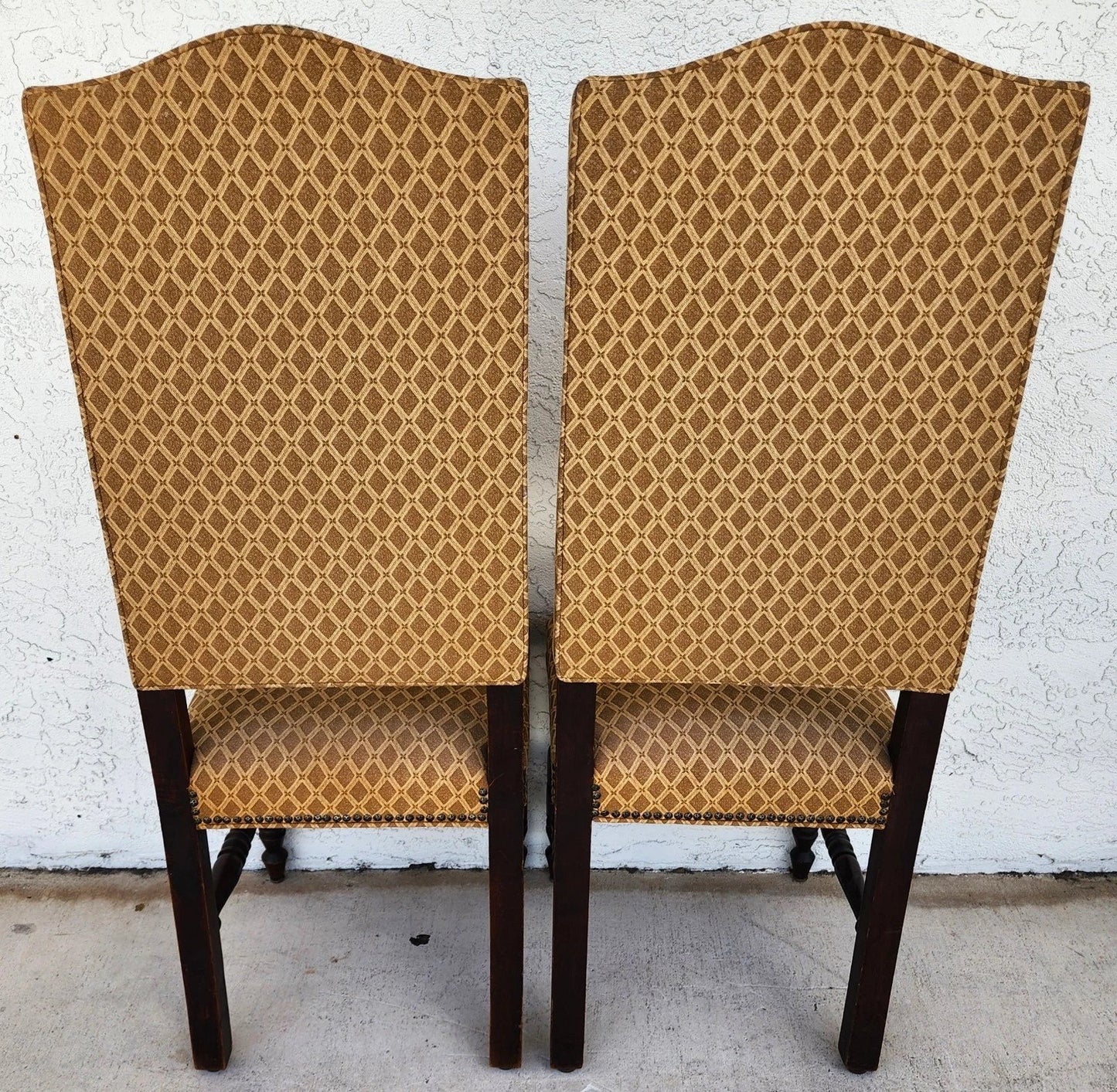 Antique English Dining Chairs High Back Set of 8
