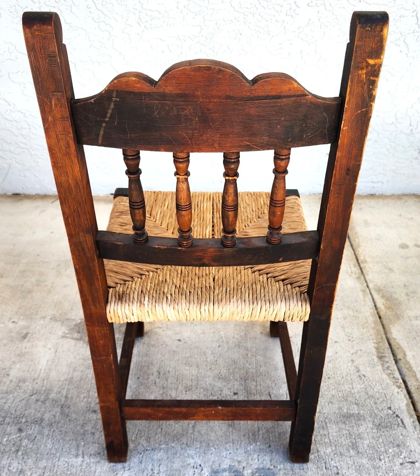 Vintage Rustic Lancashire Chairs Rush Seats