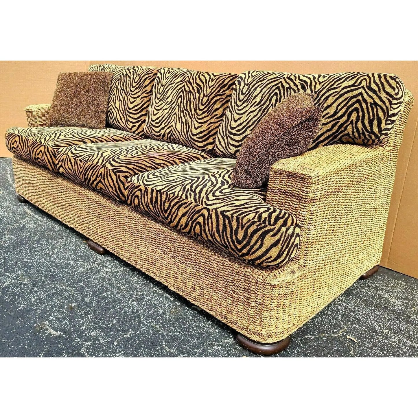 Lexington Henry Link Hand Crafted Woven Raffia Sofa