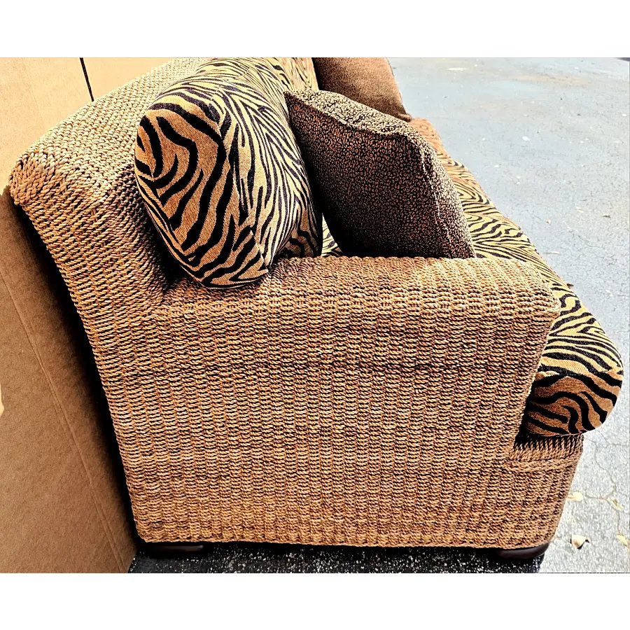 Lexington Henry Link Hand Crafted Woven Raffia Sofa