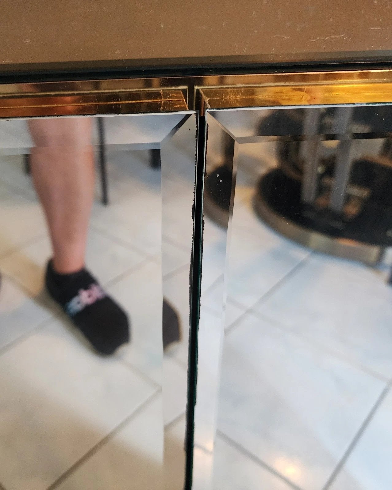 Vintage Ello Style Mirrored Buffet Sideboard