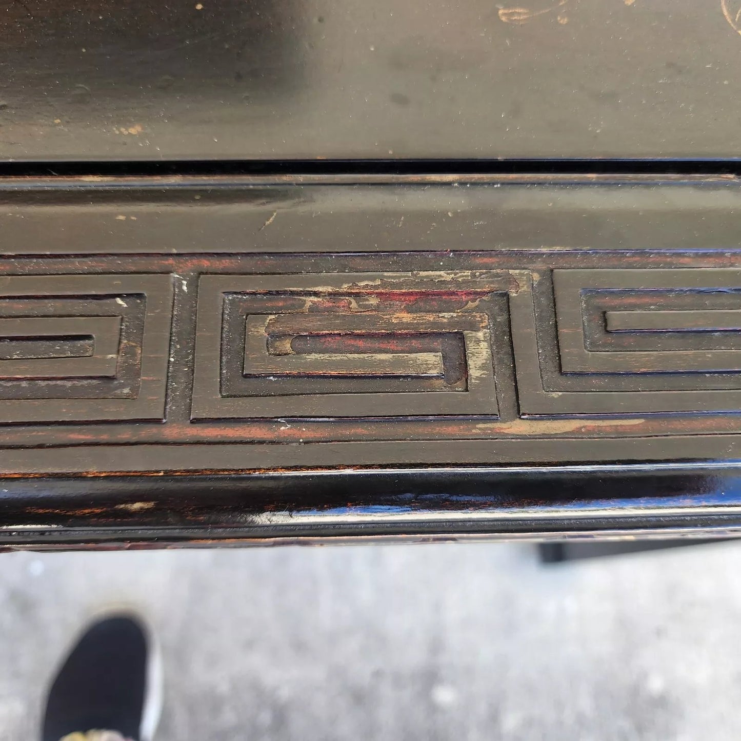 Vintage Chinese Lacquered Table Desk Asian Hand Painted