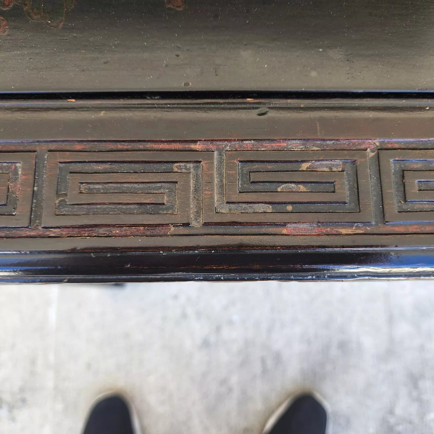 Vintage Chinese Lacquered Table Desk Asian Hand Painted