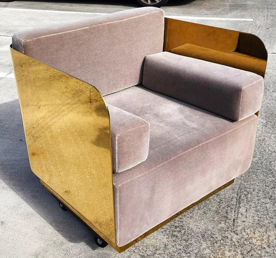Andrew Martin Polished Metal Occasional Chair