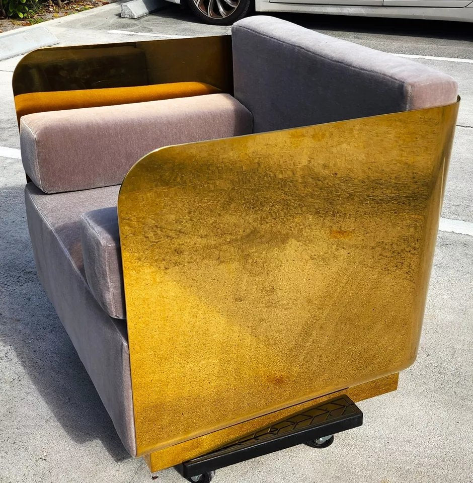 Andrew Martin Polished Metal Occasional Chair