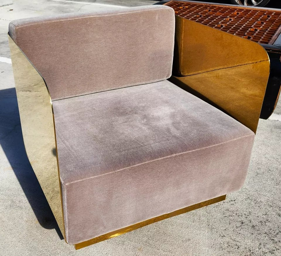 Andrew Martin Polished Metal Occasional Chair