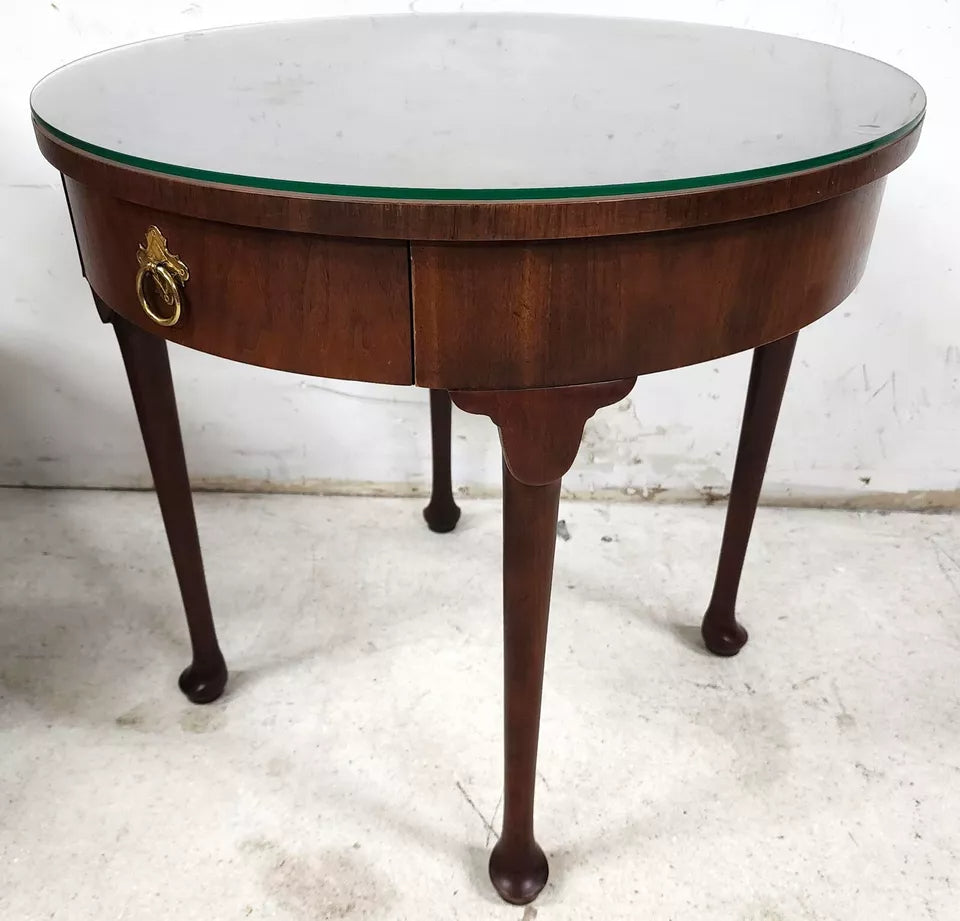 Baker Side Center Lamp Table Glass Top