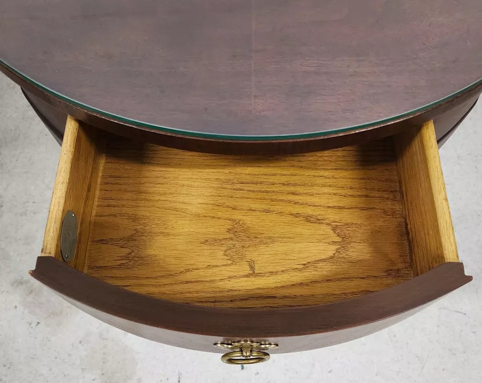 Baker Side Center Lamp Table Glass Top