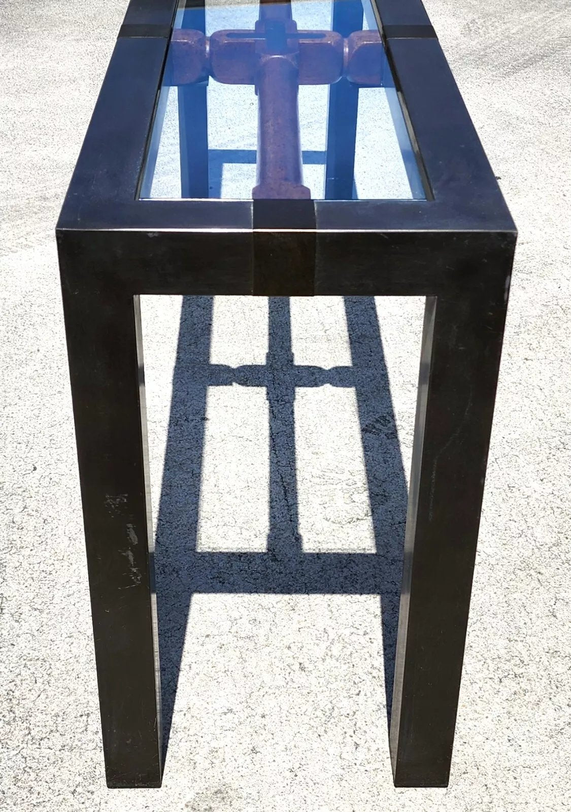 MCM Brutalist Console Sofa Table 1960s