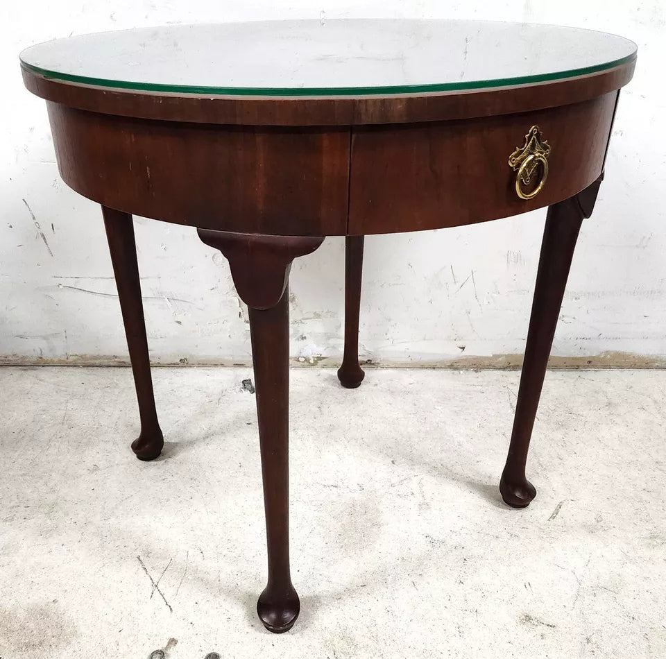 Baker Side Center Lamp Table Glass Top