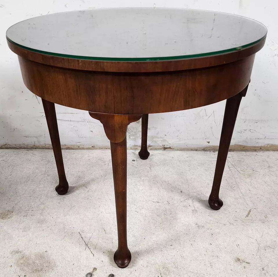 Baker Side Center Lamp Table Glass Top