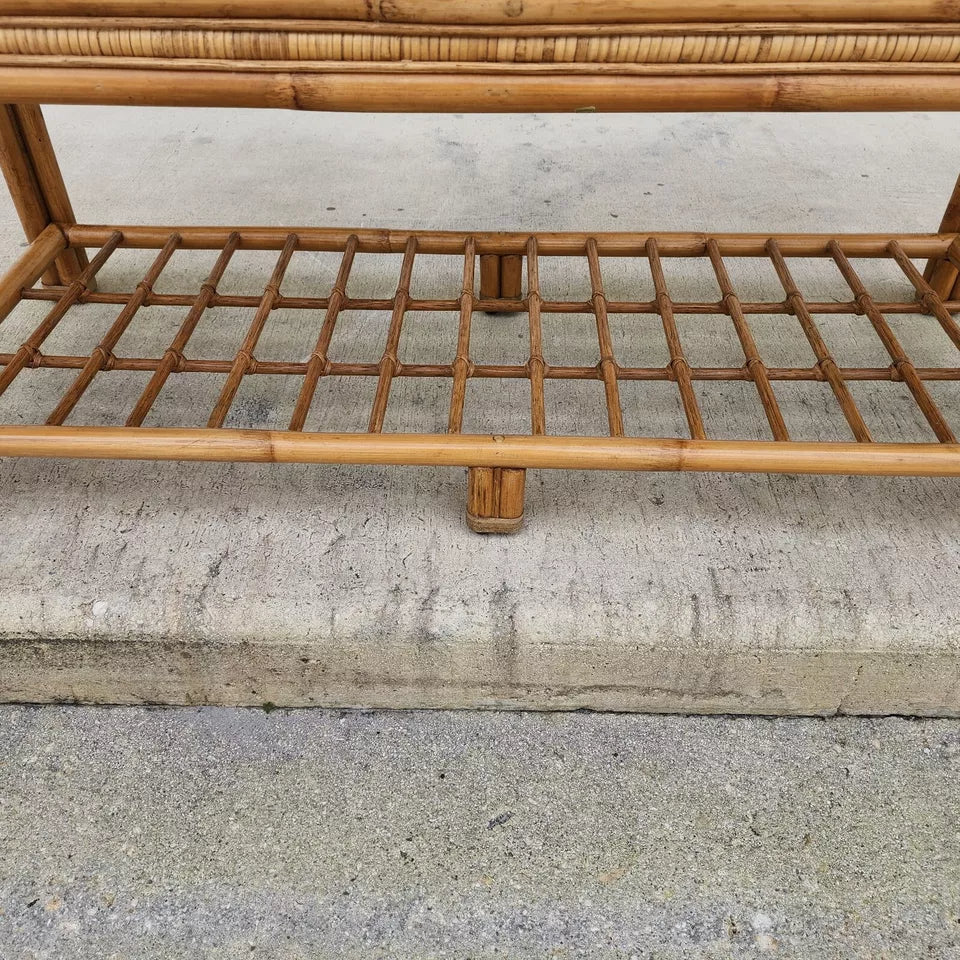 Vintage Bamboo Rattan Coffee Table