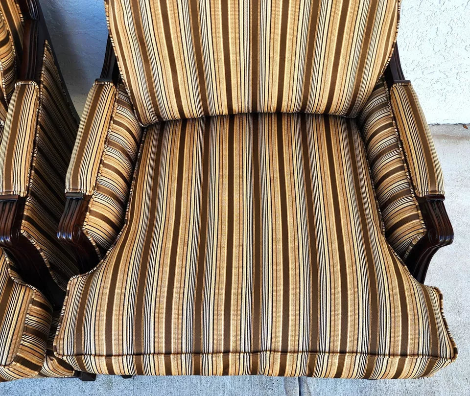 Bergere Club Armchairs by Fairfield Pair