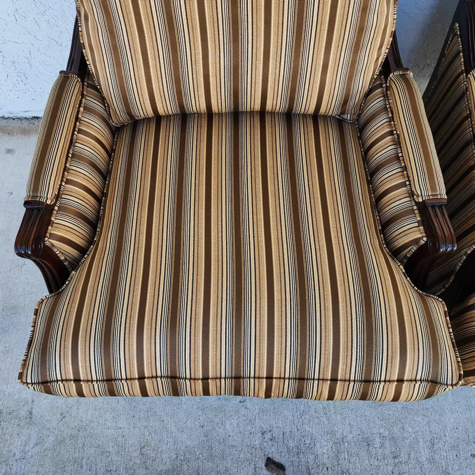 Bergere Club Armchairs by Fairfield Pair