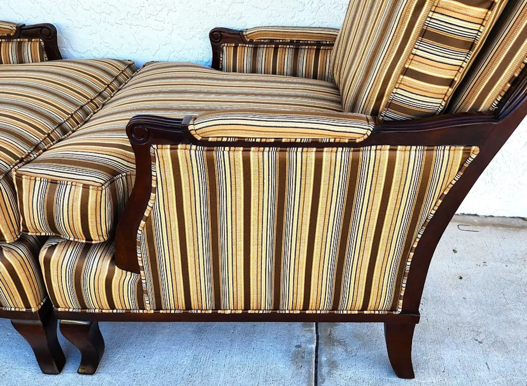 Bergere Club Armchairs by Fairfield Pair