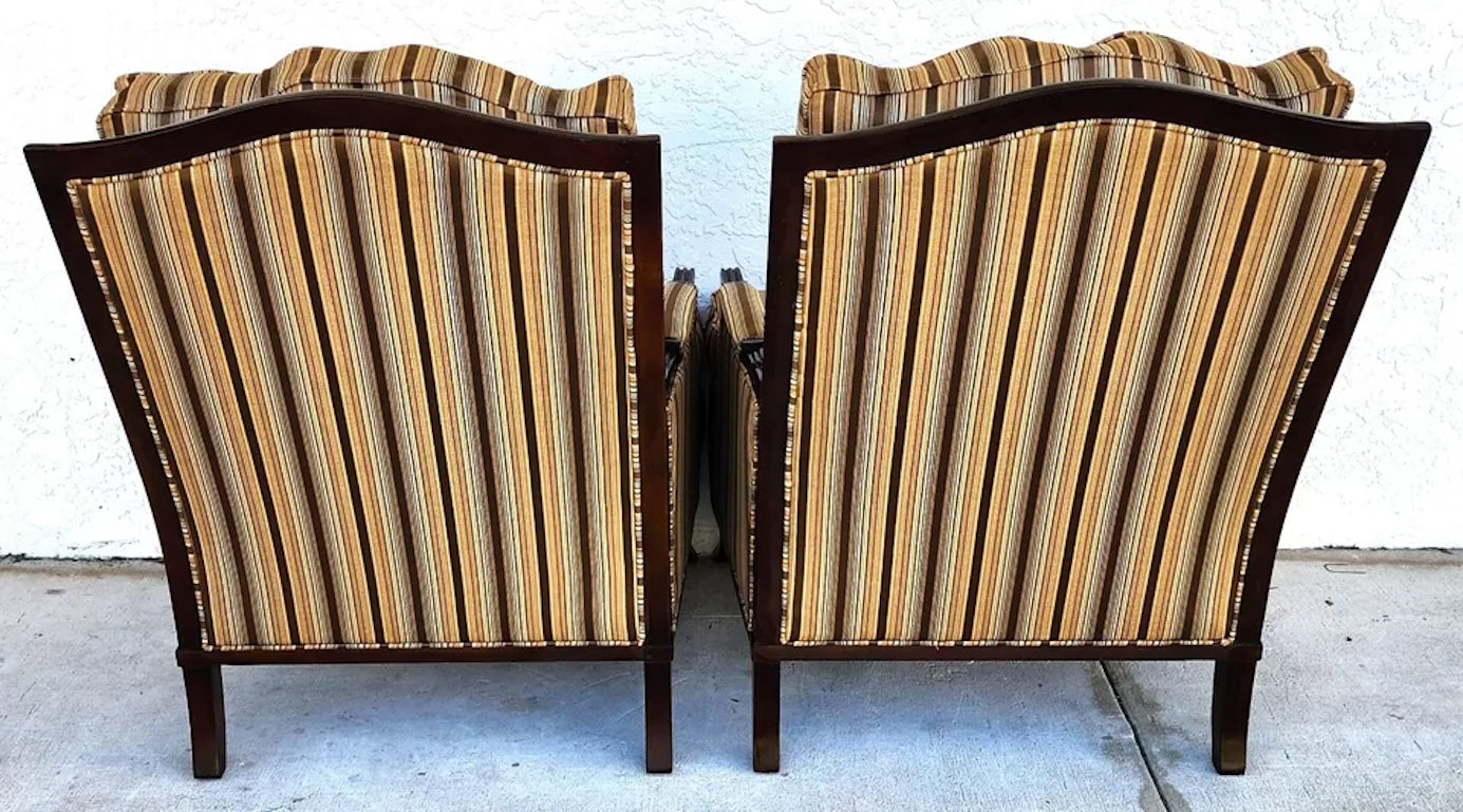 Bergere Club Armchairs by Fairfield Pair