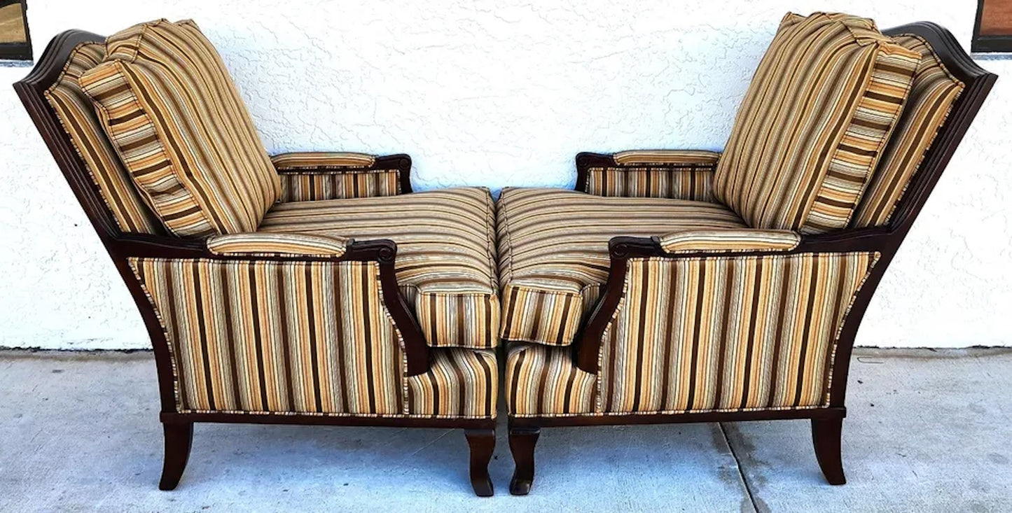 Bergere Club Armchairs by Fairfield Pair