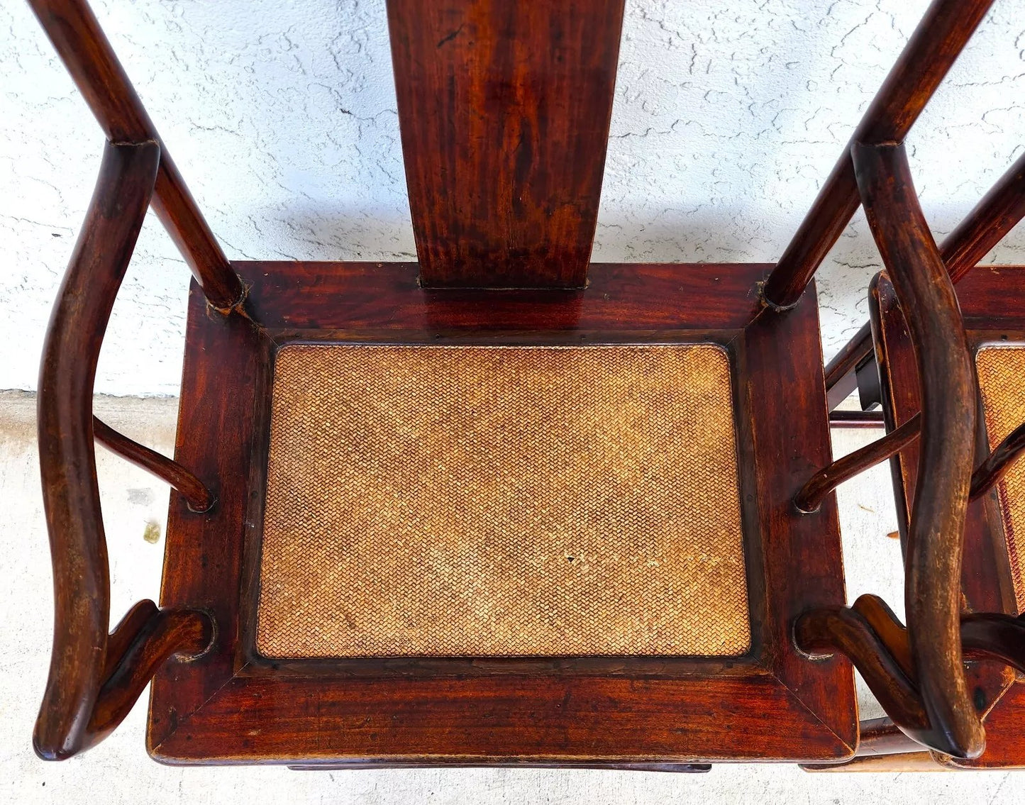 Antique 1850 Chinese Ju Mu Hat Armchairs with Authentication Pair