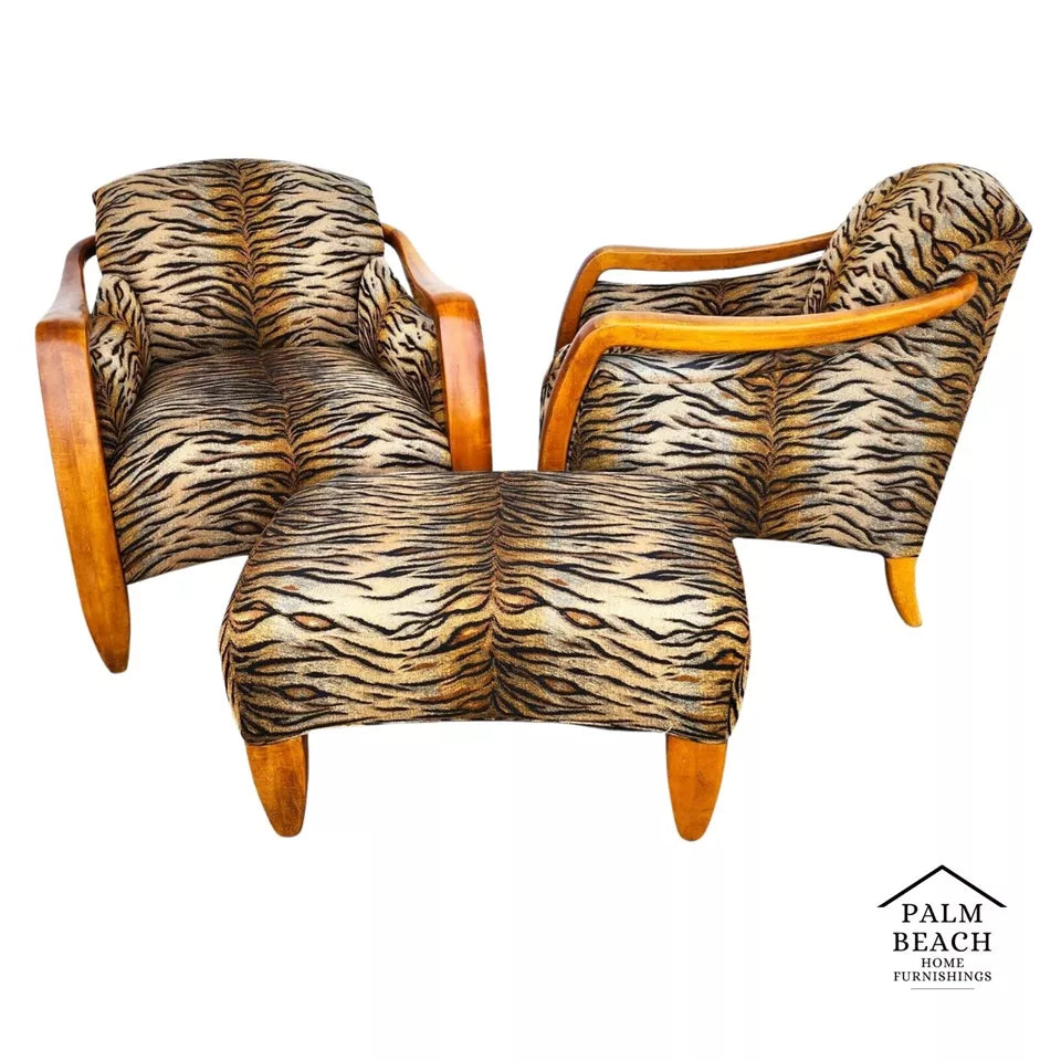MCM Club Chairs Art Deco A Pair