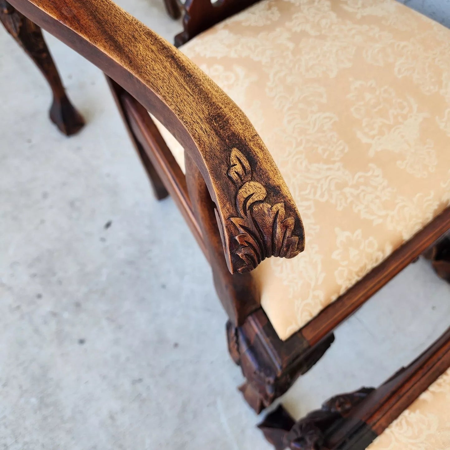 Antique Chippendale Dining Chairs Set of 8