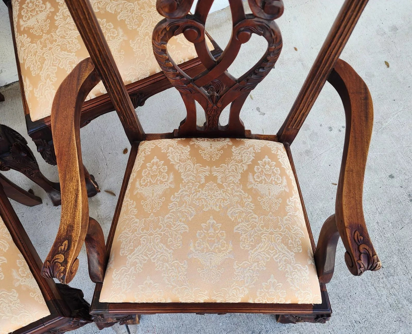 Antique Chippendale Dining Chairs Set of 8
