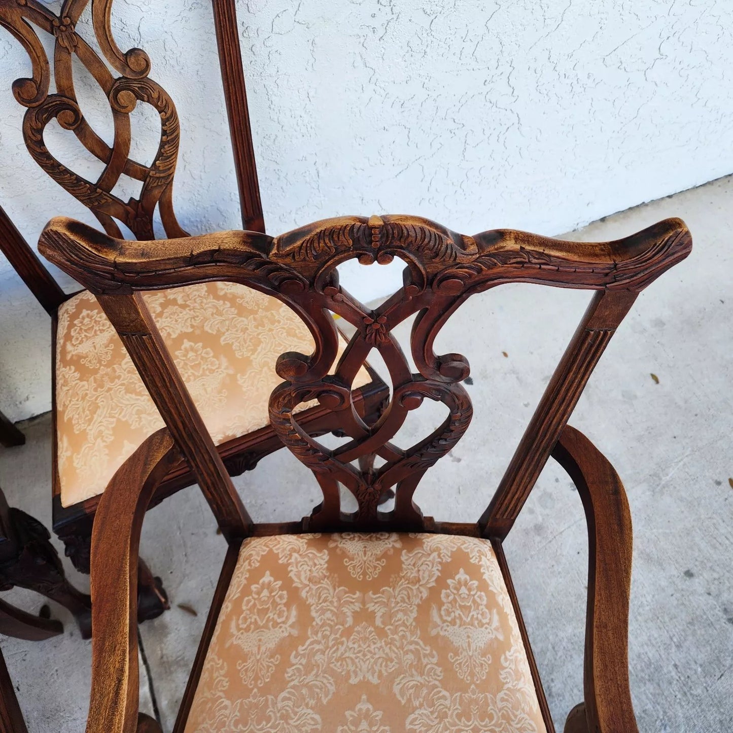 Antique Chippendale Dining Chairs Set of 8
