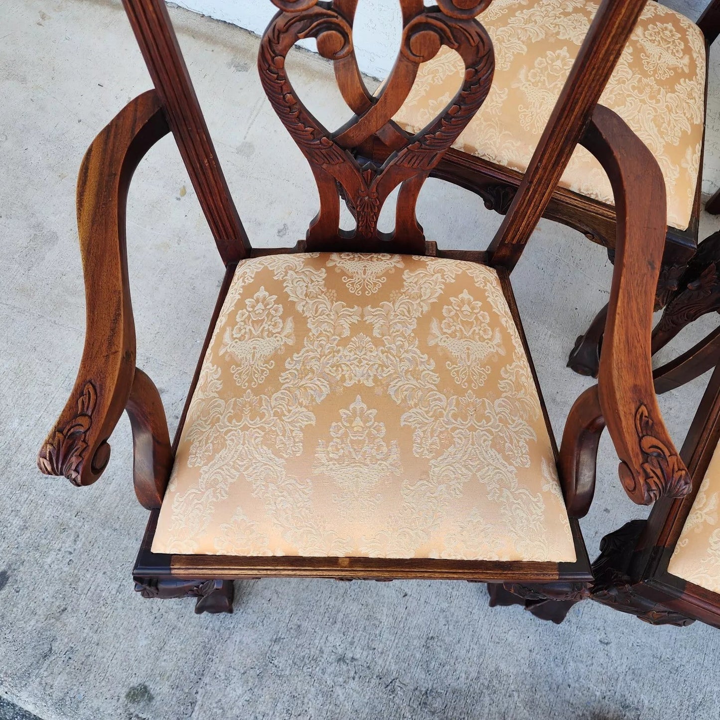 Antique Chippendale Dining Chairs Set of 8