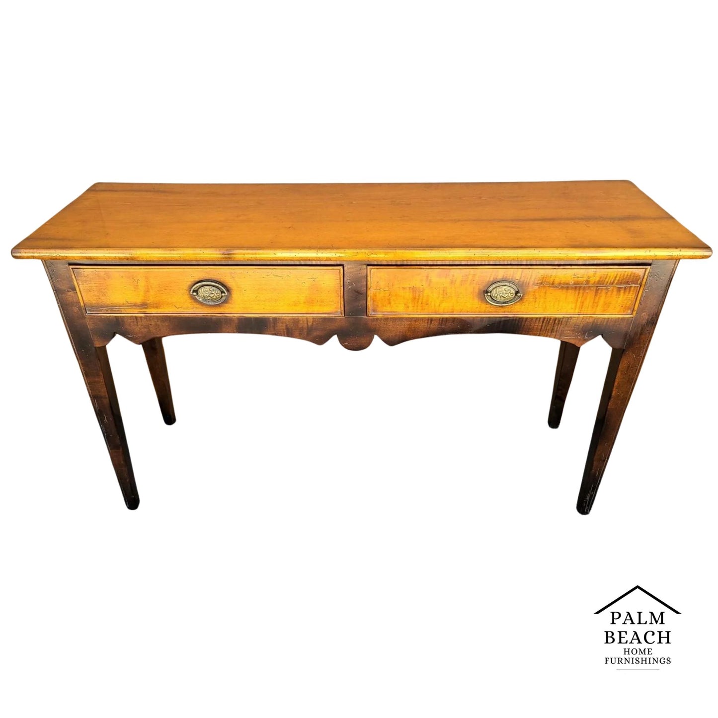 BAKER MILLING ROAD Italian Solid Maple 2 Drawer Console Sofa Table Made in Italy