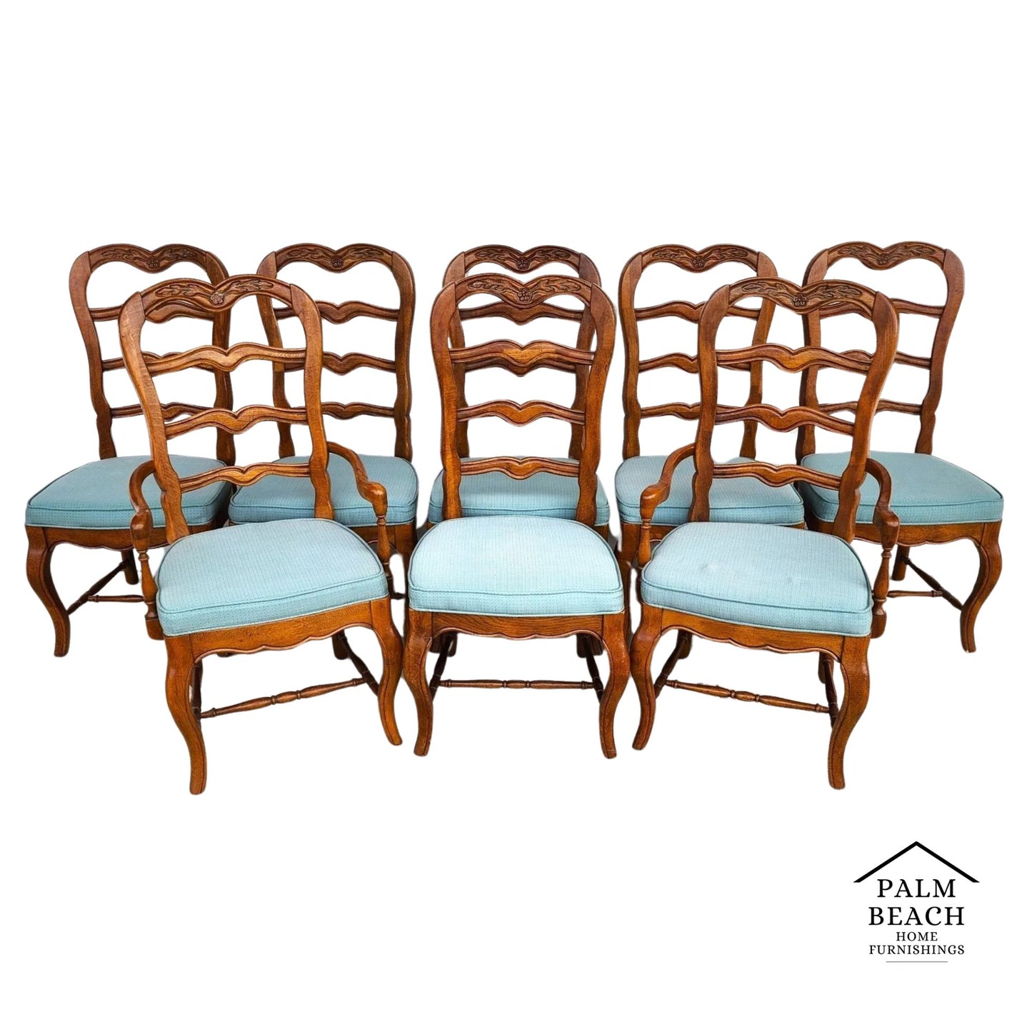 Vintage French Country Dining Chairs Set of 8