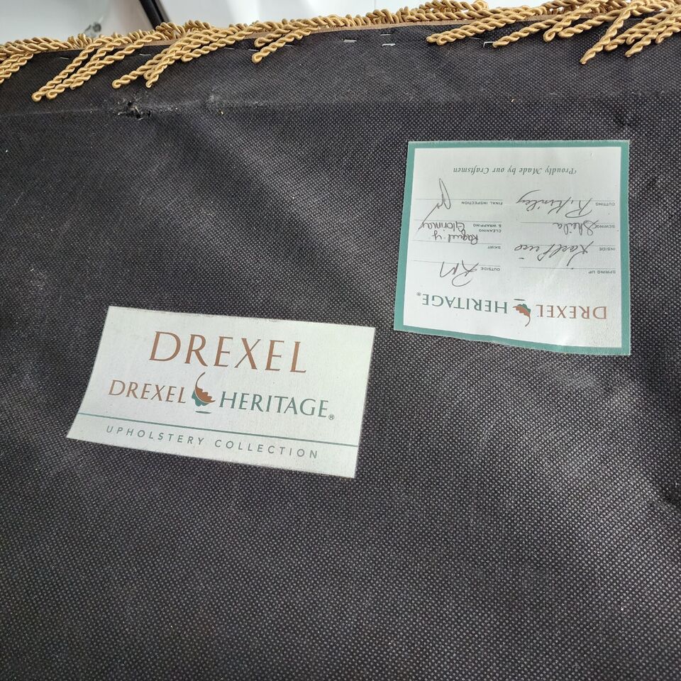Drexel Heritage Velvet Suede Slipper Chairs Pair