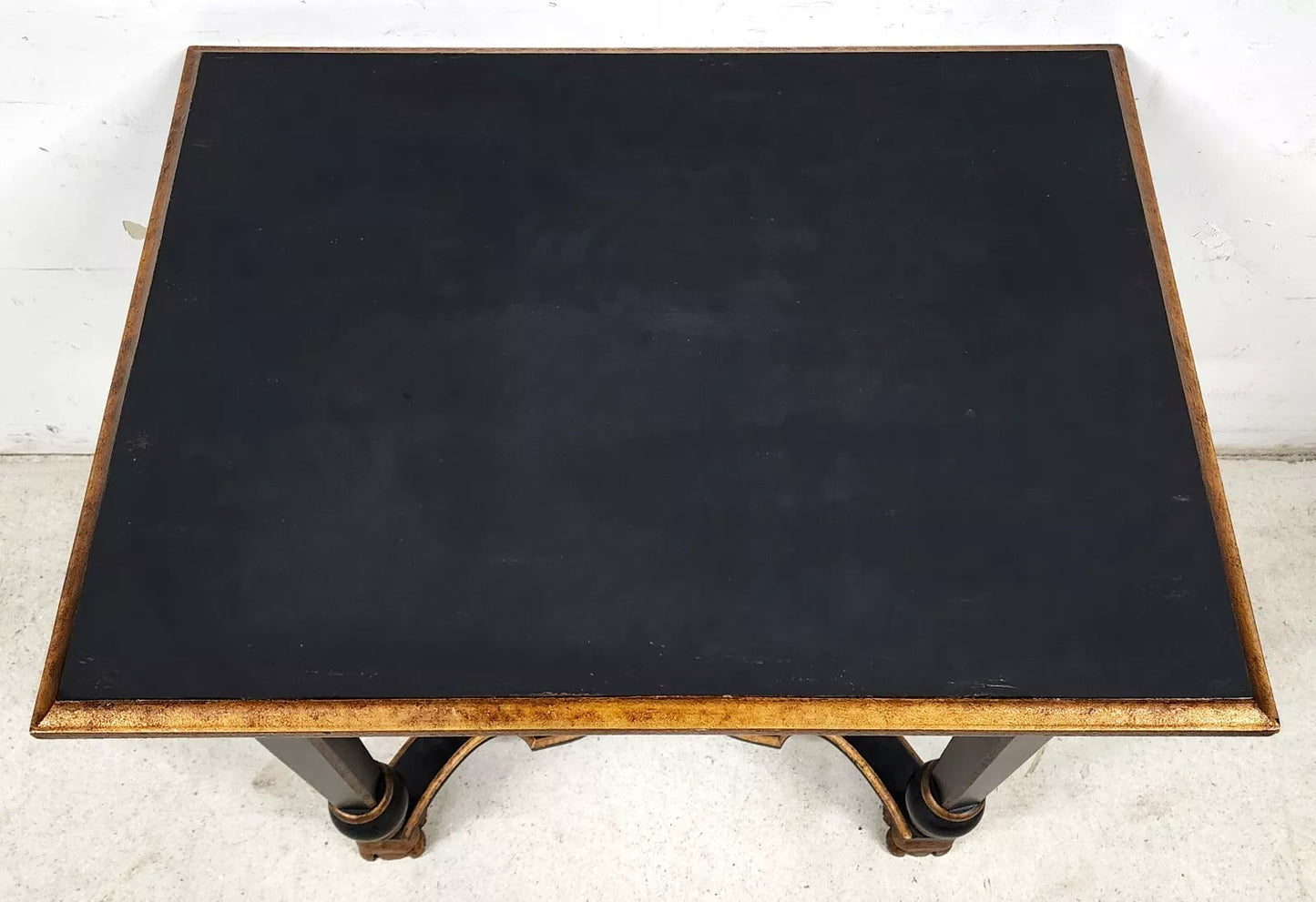 French Black Lacquered and Giltwood Table