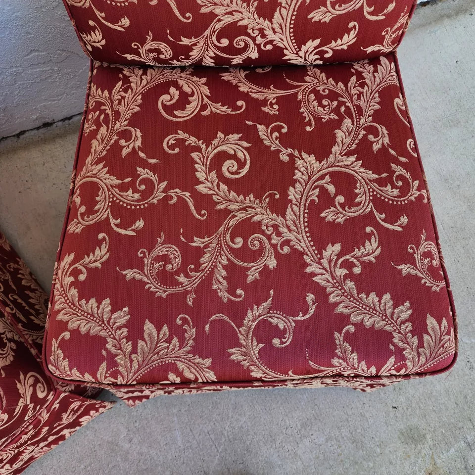 Vintage Fleur De Lys Slipper Chairs Pair